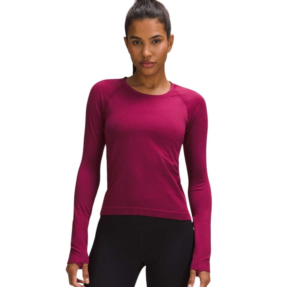 Lululemon Swiftly Tech Long-Sleeve Shirt 2.0 Race Length Deep Luxe Red Size 6